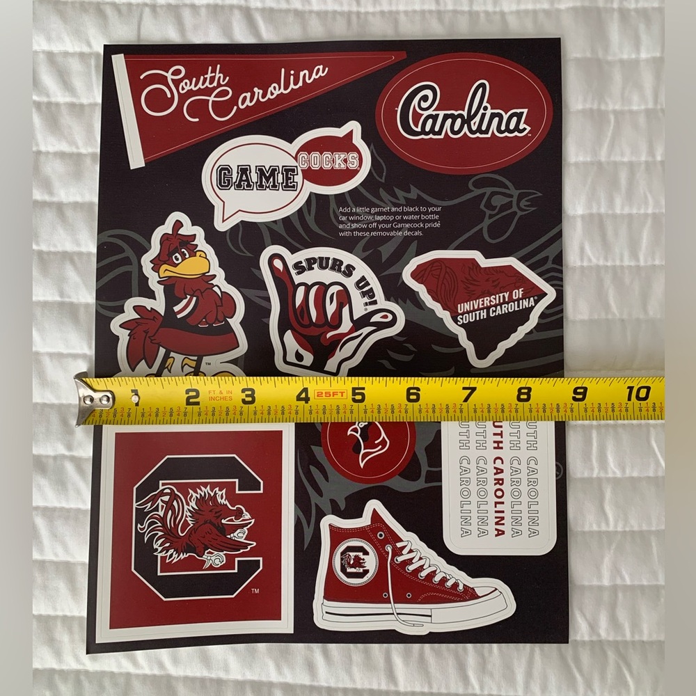 South Carolina Gamecocks 10 Stickers Decal USC Red Black Laptop Car Water Bottle - Picture 9 of 10